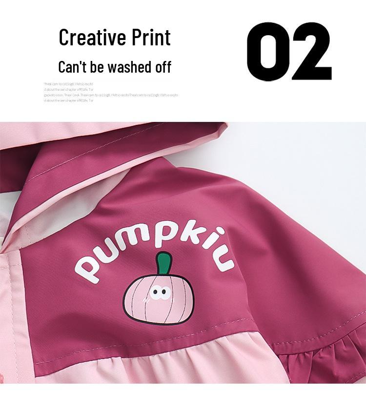 2025 Girls' Versatile Hooded Autumn Jacket - Baby Windbreaker