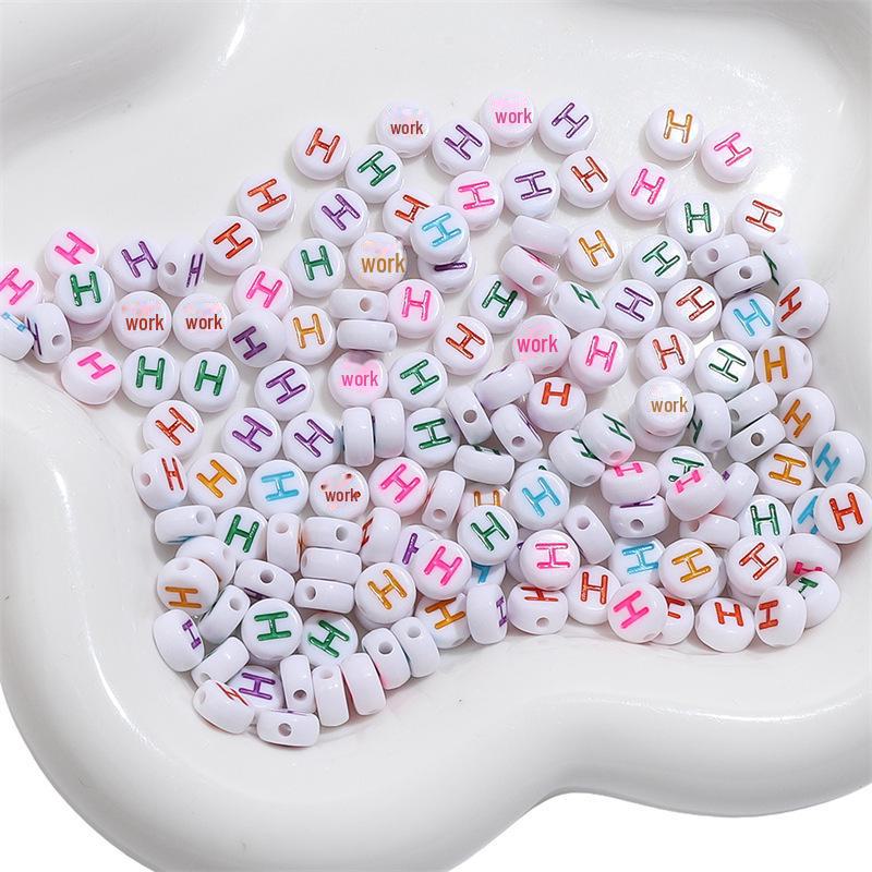 4x7mm Acrylic English Letter Beads for DIY Kids' Educational Jewelry, Bracelets, and Necklaces.