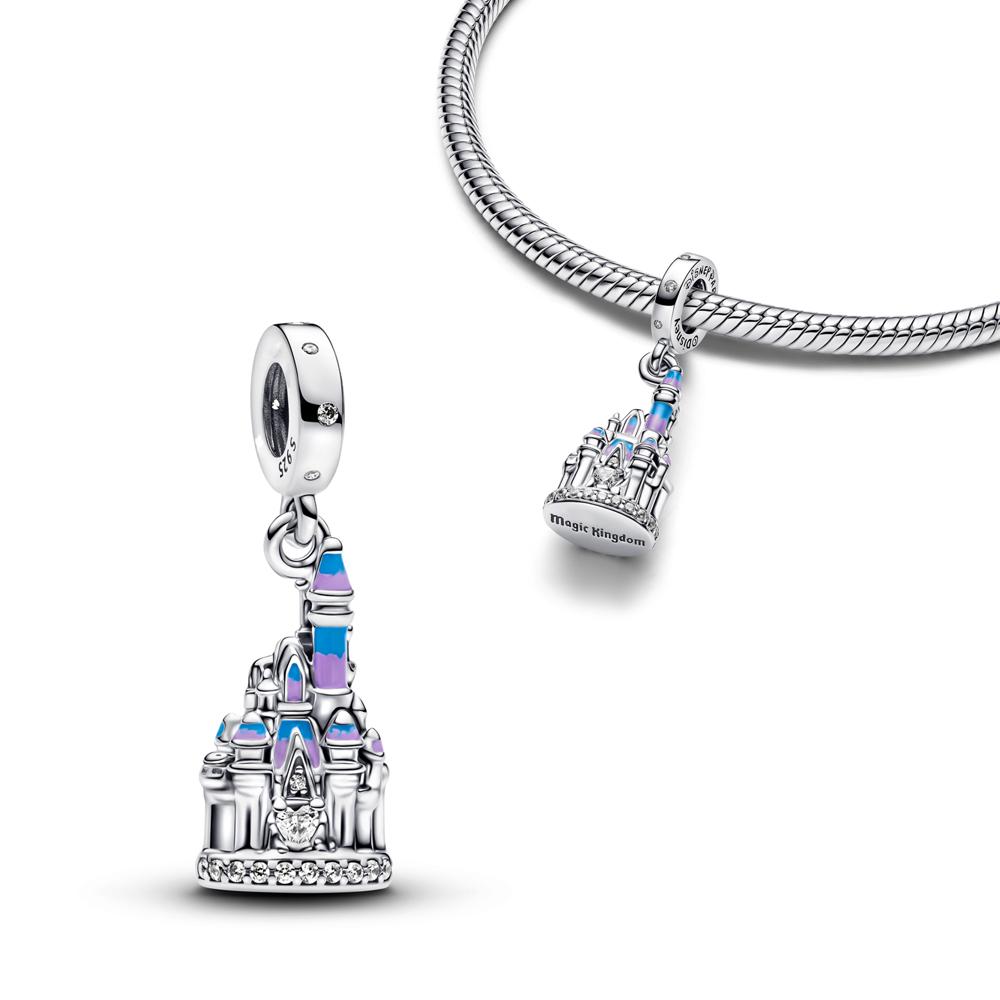 Miniso Disney Flower Fairy Castle Bow Charm Silver 925 Fine Jewelry For Women Original Bracelet Beads New