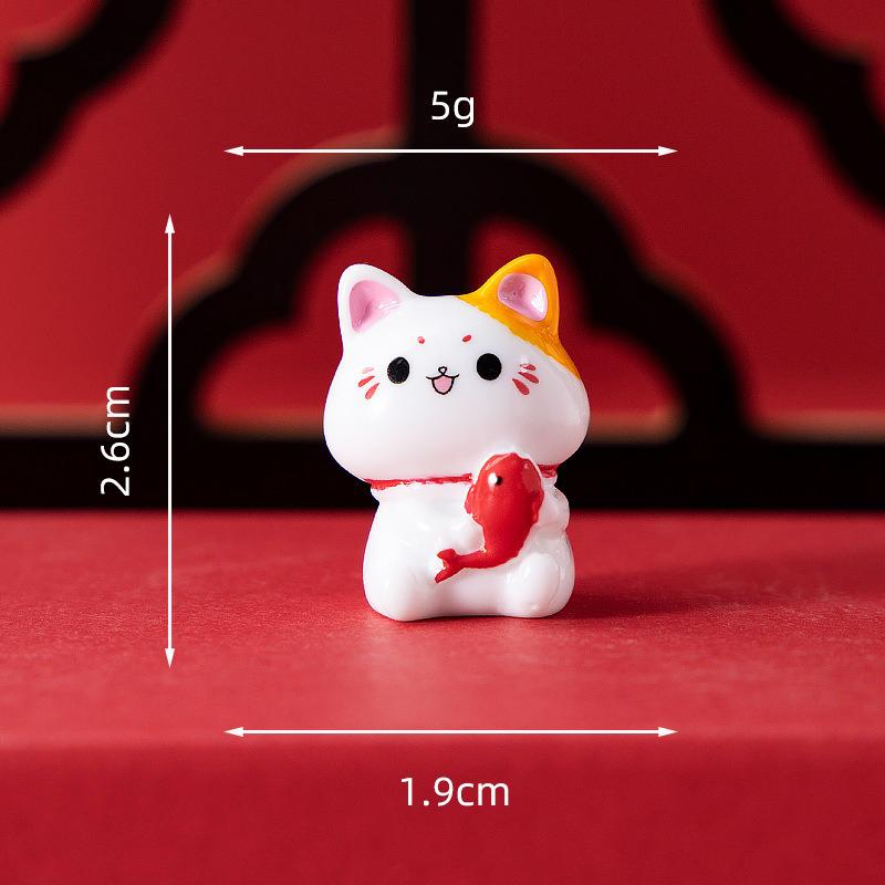 1pcs Figurines Miniature Cute Lucky Cat Micro Landscape Crafts Ornaments For Home Decorations Animal Car Decor Room Accessories