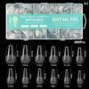 240/600Pcs Short Coffin Nail Tips Half Matte False Tips Full Cover Soft Gel Coffin Shaped Acrylic Nail Tips Clear