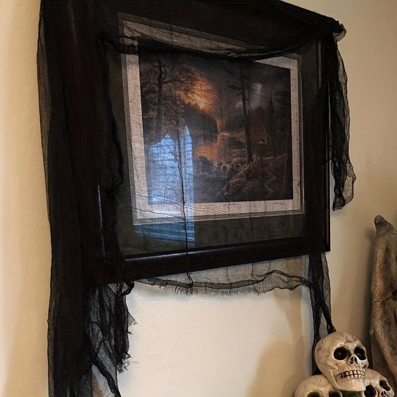 1pc Halloween Black Creepy Cloth- Spooky Fabric Cloth Halloween Decoration Christmas Halloween Thanksgiving Gift Easter Gift