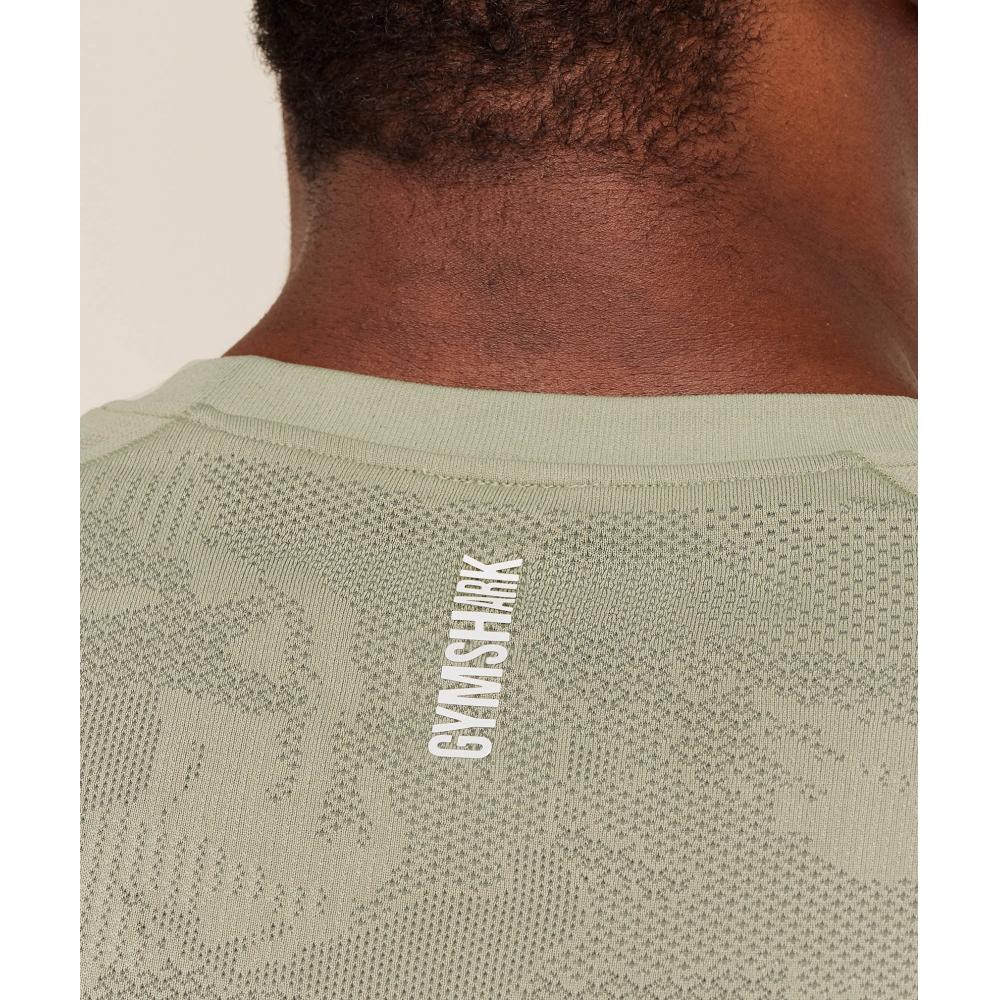 Gymshark Geo Seamless T shirT Haze Green    uniT Green A5a2d Edd1