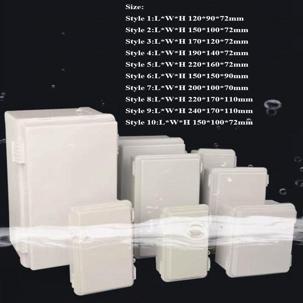 IP67 Electrical Junction Box Waterproof White Outdoor Sealed Switch Power Case Plastic Enclosure With Hasp Distribution Boxes