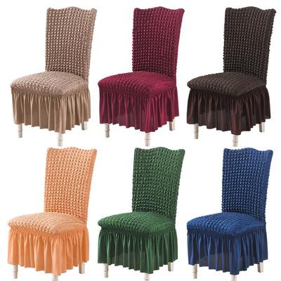 Elegant Seersucker Lace Chair Cover - Universal Fit, Stain-Resistant, Elastic One-Piece Design