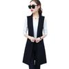 Elegante Pak Vest Vrouwen Lente Herfst Mouwloos Lang Vest Jas Blazer Vest Jas Vrouwen Gilet