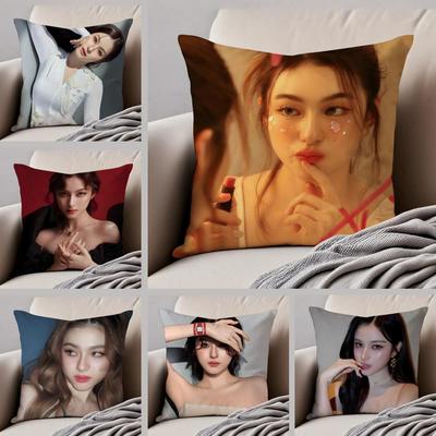 Beautiful Actress C-Chanikarn Tangkabodee Cushion Cover Throw Pillow Cover Hidden Button Durable Polyester Chair Cushion