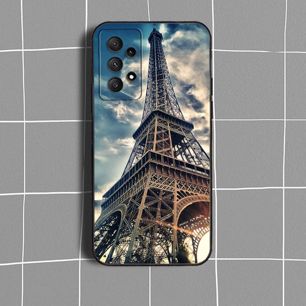 

P-Paris ArtS E-Eiffel Tower Phone Case For Samsung Galaxy A 91,80,73,72,71,53,52,51,22,5G Shockproof Soft Black Cover Samsung a535g