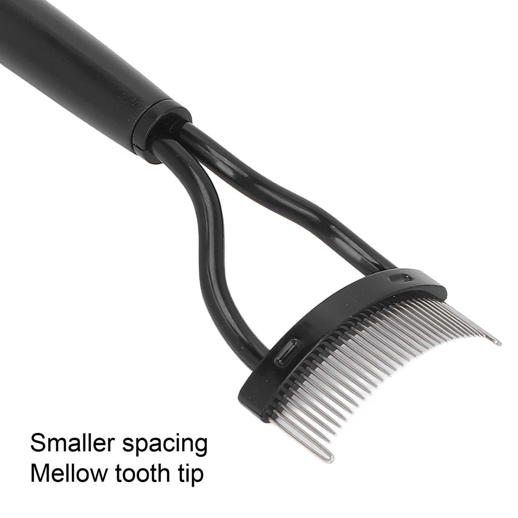 Eyelash Comb Folding Reusable Stainless Steel Eyelash Separator with Cover Cosmetic Tool Black