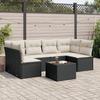 VidaXL Garden Lounge Set 7 Pcs with Cushions Black Wicker 3217396