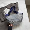 Geantă de piept din denim pentru femei, geantă de umăr cu capacitate mare, geantă de talie