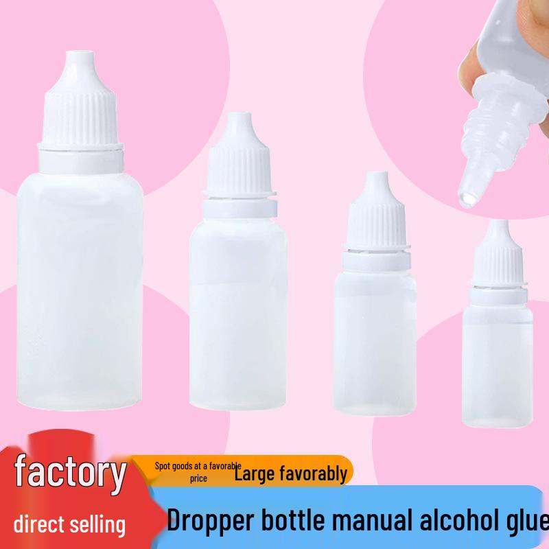 Handmade Alcohol Glue Set: 10ml Transparent Glue with Hemp Rope & Button, 30ml Non-woven Fabric Glue for Children