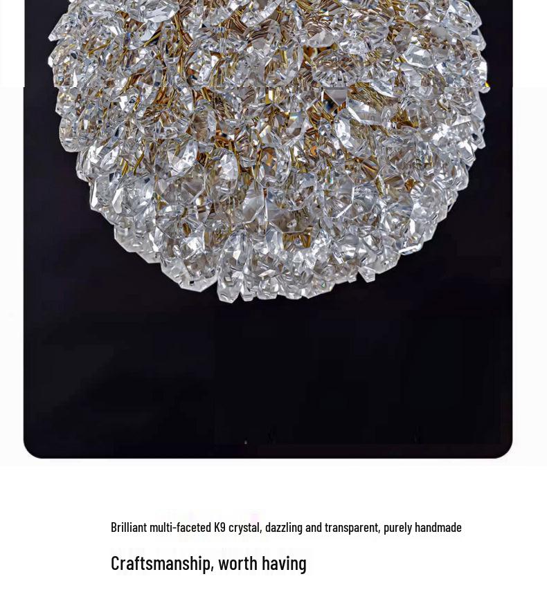 Luxury Crystal Pendant Light: Elegant Wrought Iron Hallway & Entrance Wall Lamp