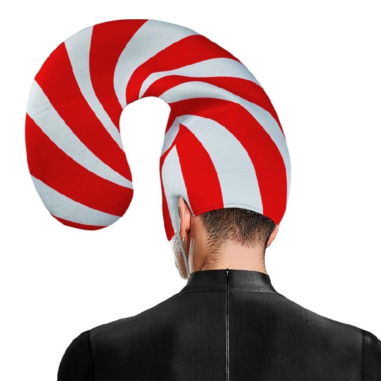 Holiday Party Hat Stripe Hat Mask Candy Cane Costume Christmas Elf Hat Christmas Candy Outfit Halloween Cosplay Costumes
