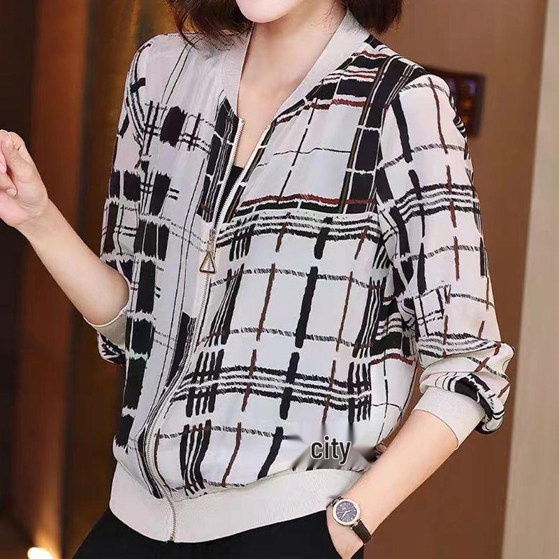 Women s Chiffon Baseball Jacket - New 2025 Sun Protection Casual Summer Outerwear 2XL