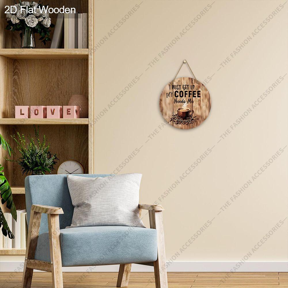 2D Plane Hanging Decorative Sign, Interior Wall or Door Decoration, Garden Decoration, the Pattern Is Coffee, Interesting Gifts for Family and Friends