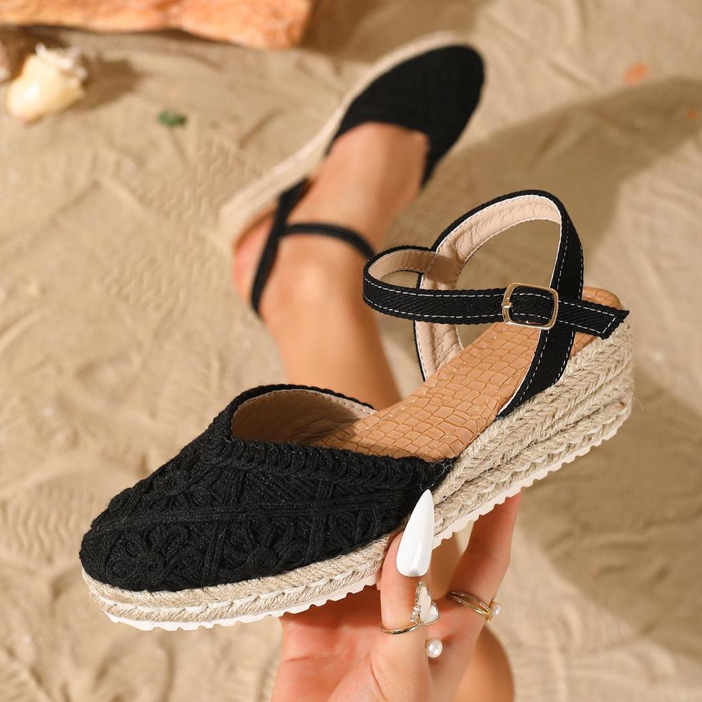 “2026 Women's Closed-Toe Hemp Rope Fisherman Sandals - Comfortable, Versatile, European & American Style”