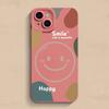 Apple 15promax telefoonhoesje color block smiley face 14 iPhone anti-drop 13 minimalistisch all inclusive 12 zacht 11