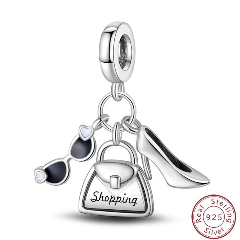 100% 925 Silver Charms Pendant Airplane Beach Sailing Hat Sun Energetic Attractiveness Design For Fine Jewelry Making