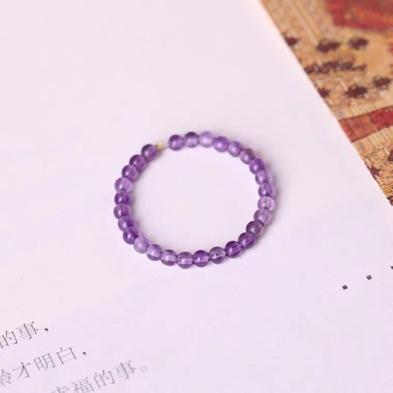 

Модный набор браслета и кольца из натурального аметиста 2 мм для женщин - Элегантный нишевый дизайн Size 8 = HK Code 21