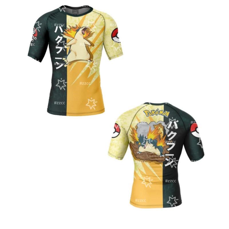 

Pokemon Typhlosion Graphic Fitness T-shirt Anime jersey Summer Sports Dry Quickly Men s T-Shirt kid s Clothing Tee Woman XXS