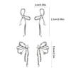 Silver Color Bowknot Drop Earrings for Women Girls Korean Hollow Bow Ear Studs