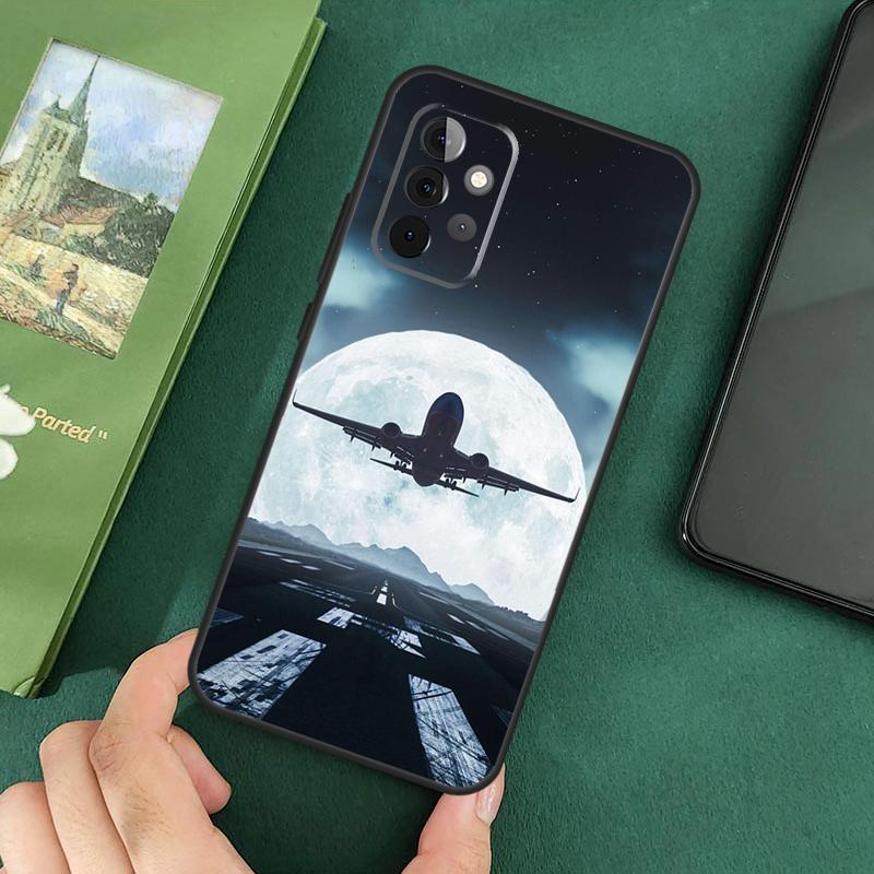 Aircraft Airplane Fly Travel Case For Samsung Galaxy A54 A12 A22 A32 A52 A72 A52S A14 A70 A51 A71 A33 A53 A73 Cover