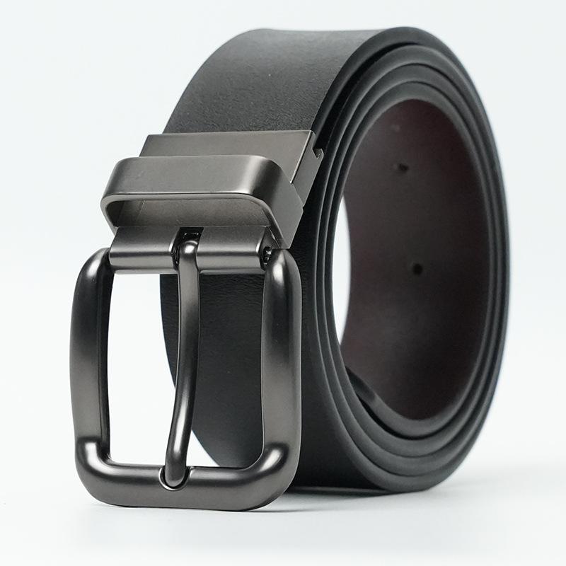 

Новый мужской ремень, модный деловой повседневный мужской ремень из коровьей кожи с вращающейся пряжкой, простой ремень из натуральной кожи для джинсов 130cm