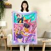 1PC Kpop Demon Hunters Patterned Flannel Blanket Suitable For All Seasons For Home Decor Warmth And Comfort Gifts Holiday Present