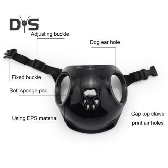 Pet Helmet with Ear Holes Dog Safety Hat Windproof Adjustable Puppy Motorcycle Helmet for Outdoor Riding Hiking Cycling