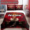 3pcs Duvet Cover Set (1*Duvet Cover + 2*Pillowcase, Without Core), Custom Name Makima Chainsaw Man Pattern Bedding Set, Home Bedroom Decor Gift
