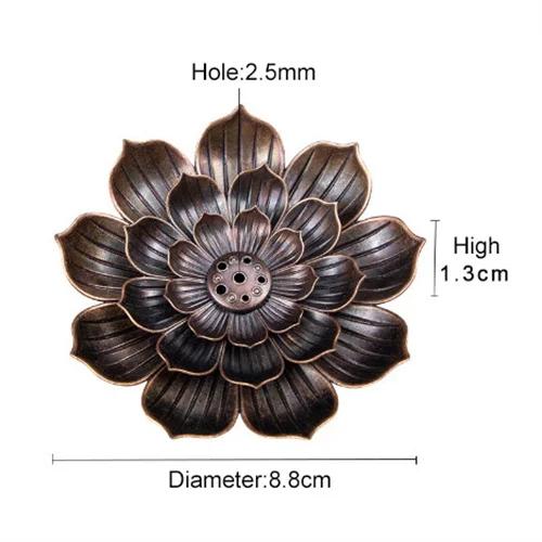 Legierung Räuchergefäß Rückfluss Räucherstäbchenhalter Buddhismus Lotus Linie Räucherstäbchenplatte Sandelholz Räucherspirale Räuchergefäß Basis Heimdekoration