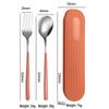 Set di Posate in Acciaio Inossidabile 304: Forchetta, Cucchiaio, Bacchette con Scatola a Strisce Verticali per Viaggio, Campeggio, Uso Studentesco