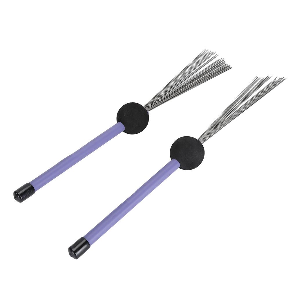 2PCS Drum Brushes High Carbon Steel Wire Brush Retractable Drumstick Brush Set for Percussion