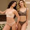 French Style Underwear Women's Ultra-thin Embroidered Lace Sexy Pure Desire Gathered To Prevent External Expansion of The Chest To Show Small Bra Set