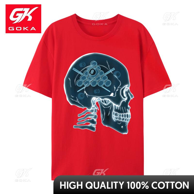 Skull Funny Billiards Pool Player Sports Snooker 8 Ball Unisex Tshirt Unisex Cotton Tshirt Unique Camisas Hombre S