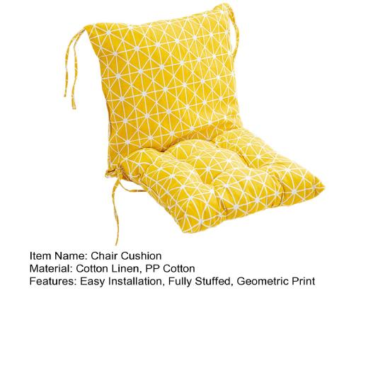 High Back Chair Cushion Geometric Print Rocking Chair Cushion Seat And Back Cushion with Straps for Outdoor Patio Chair