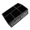 Coffee Station Organizer 5 Compartments Wooden Coffee Pods Holder Storage Basket for Countertop