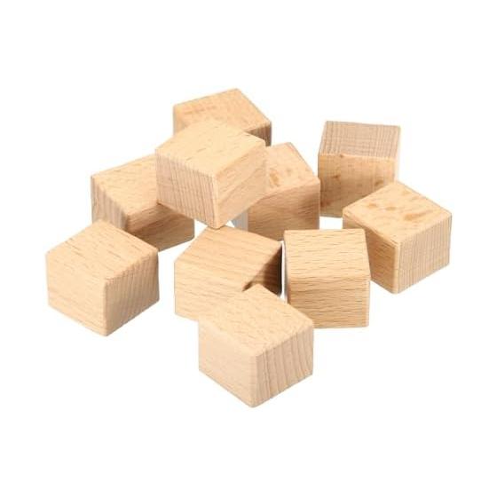PATIKIL Set of 10 Rubber Stamps Wooden Stamps Plain 25x25mm Square Stamps Name Stamps Personal Seals Stamp Making DIY Crafts Brown