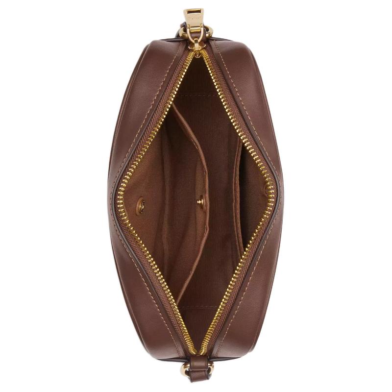 Coach Jamie 20 Gold Label Reißverschluss Beschichtetes Canvas Kameratasche Crossbody Umhängetasche Klein Damen Tan und Braun