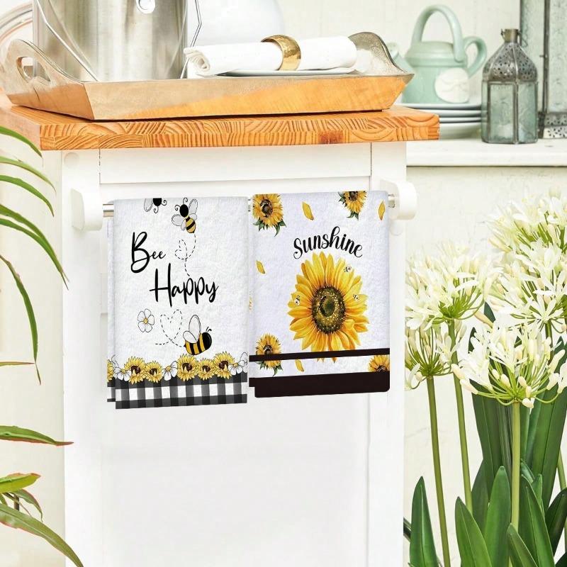 2PCS Kitchen Towels, Towel Sets, Super Absorbent Soft Cleaning Cloths, Kitchen Decoration,kitchen Essentials, Household Essentials, Cleaning Cloths