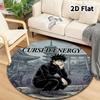 Tappeto Rotondo Jujutsu Kaisen Tappeto per Soggiorno Camera da Letto Divano Stanza dei Giochi Decorazione Tappetino Antiscivolo per Pavimento