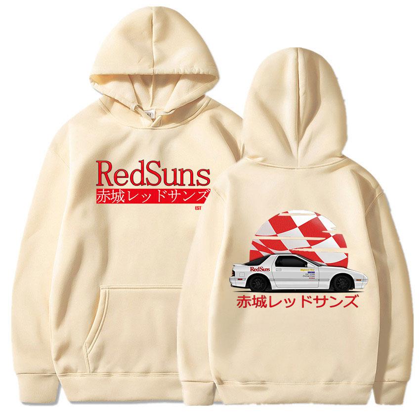 Initial D Drift Akagi RedSuns Hoodie Japanese Anime AE86 Unisex Women Fashion Hoodies Streetwear JDM Automobile Culture Sweatshirts