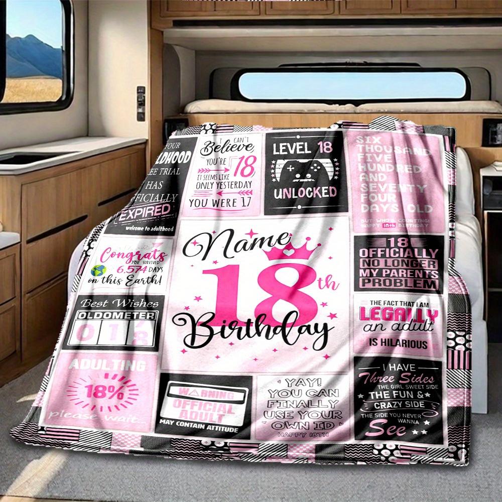 Birthday Celebration Customize Your Name Rv Blanket Soft Warm Lightweight Allseason Multipurpose Throw For Travel Camping Picnic Sofa Bed Living Room