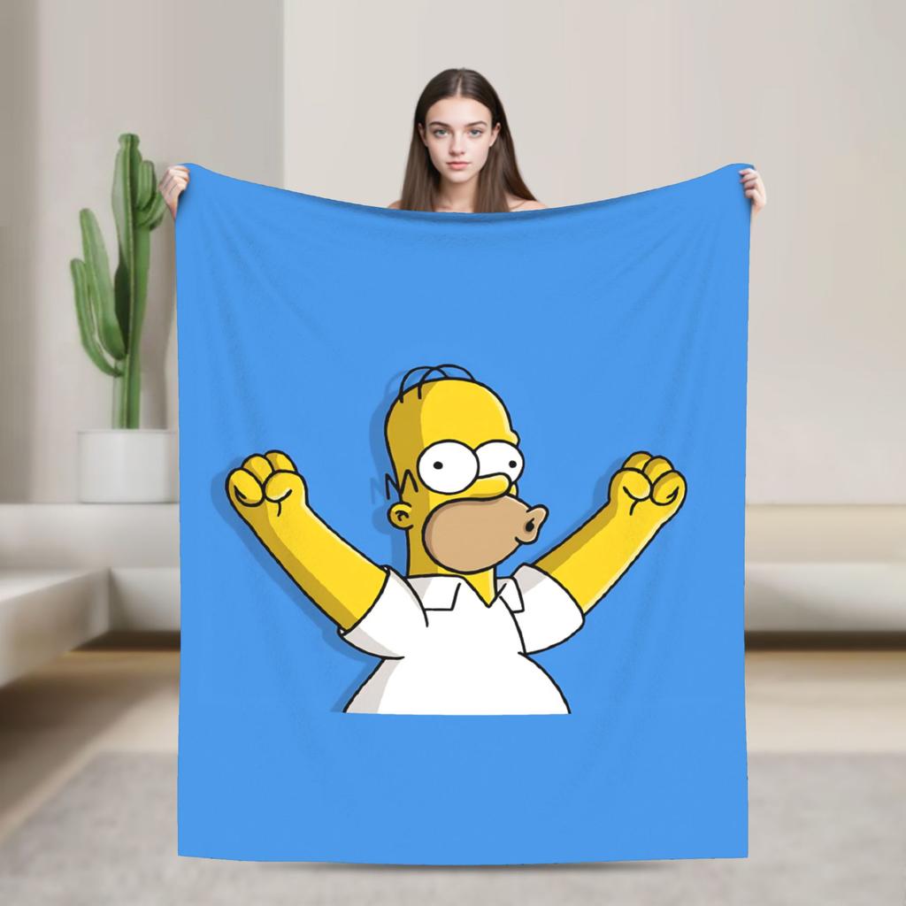 Simpsonsed Cartoon Blanket Velvet Autumn/Winter Multifunction Warm Throw Blanket For Bed Couch Bedding Throws
