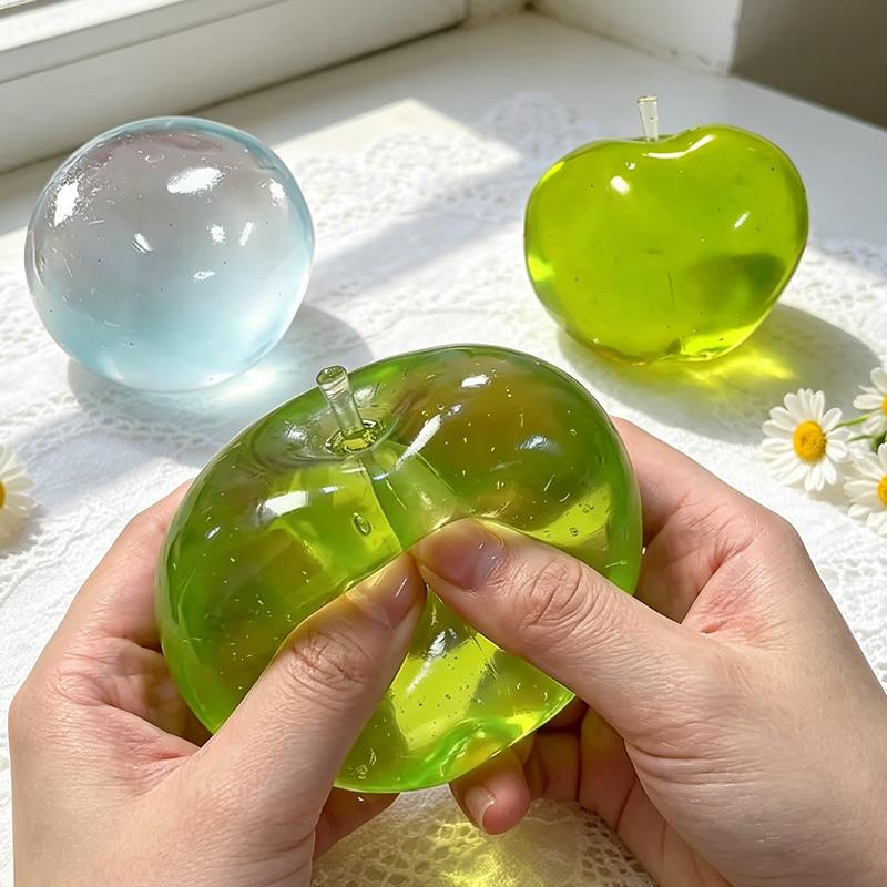 Squishy Green Apple Stress Ball Soft Fidget Sensory Toy, For Anxiety & Focus Desk Sensory Decompression Toys Adults & Kids Gift