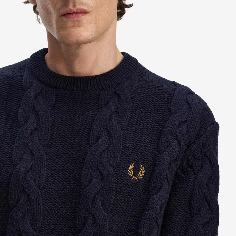 FRED PERRY [Sharp] Chunky Cable Knit - Navy Afpm2538562-608