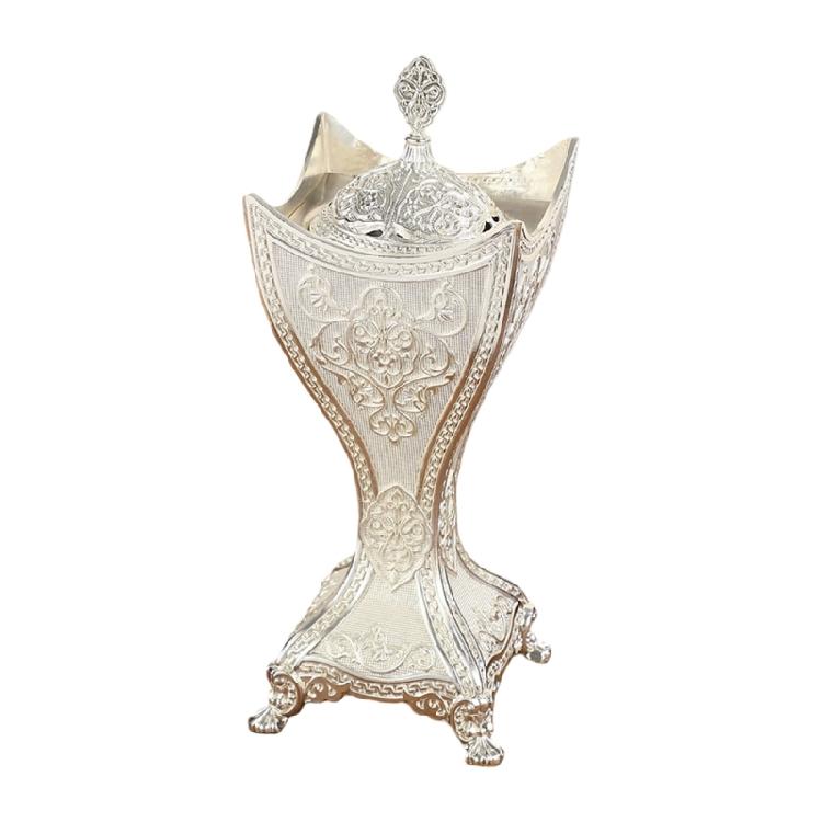 Metal Incenses Holder Middle East Frankincense Resin Burners Censers for Muslims Islamic Festival Desktop Decoration серебряный
