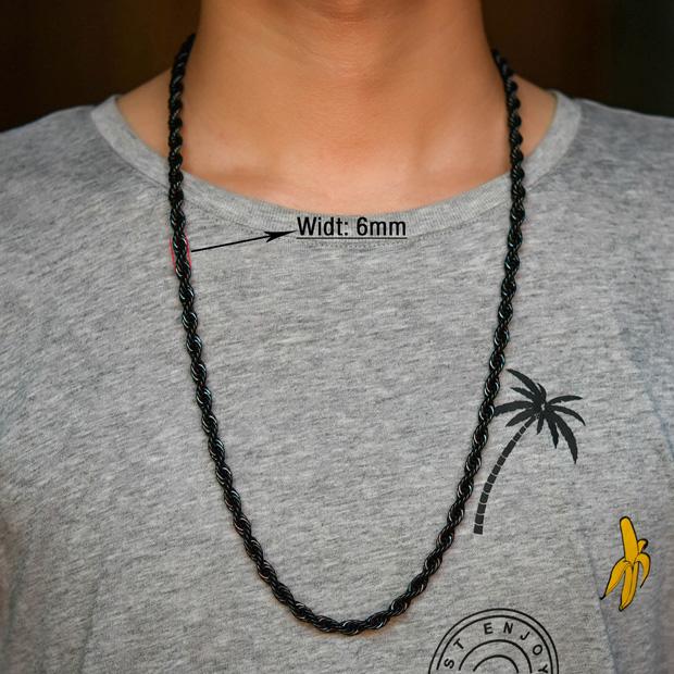 2/3/4/5/6mm Breite gedrehte Seilkette Halskette Edelstahl Choker für Damen Herren Metall Schmuckzubehör 5 Farben 16 bis 30 Zoll