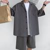 Completo JK Monocolore Design Ampio Due Pezzi alla Moda Completo Uomo Giacca Pantaloncini per la Vita Quotidiana